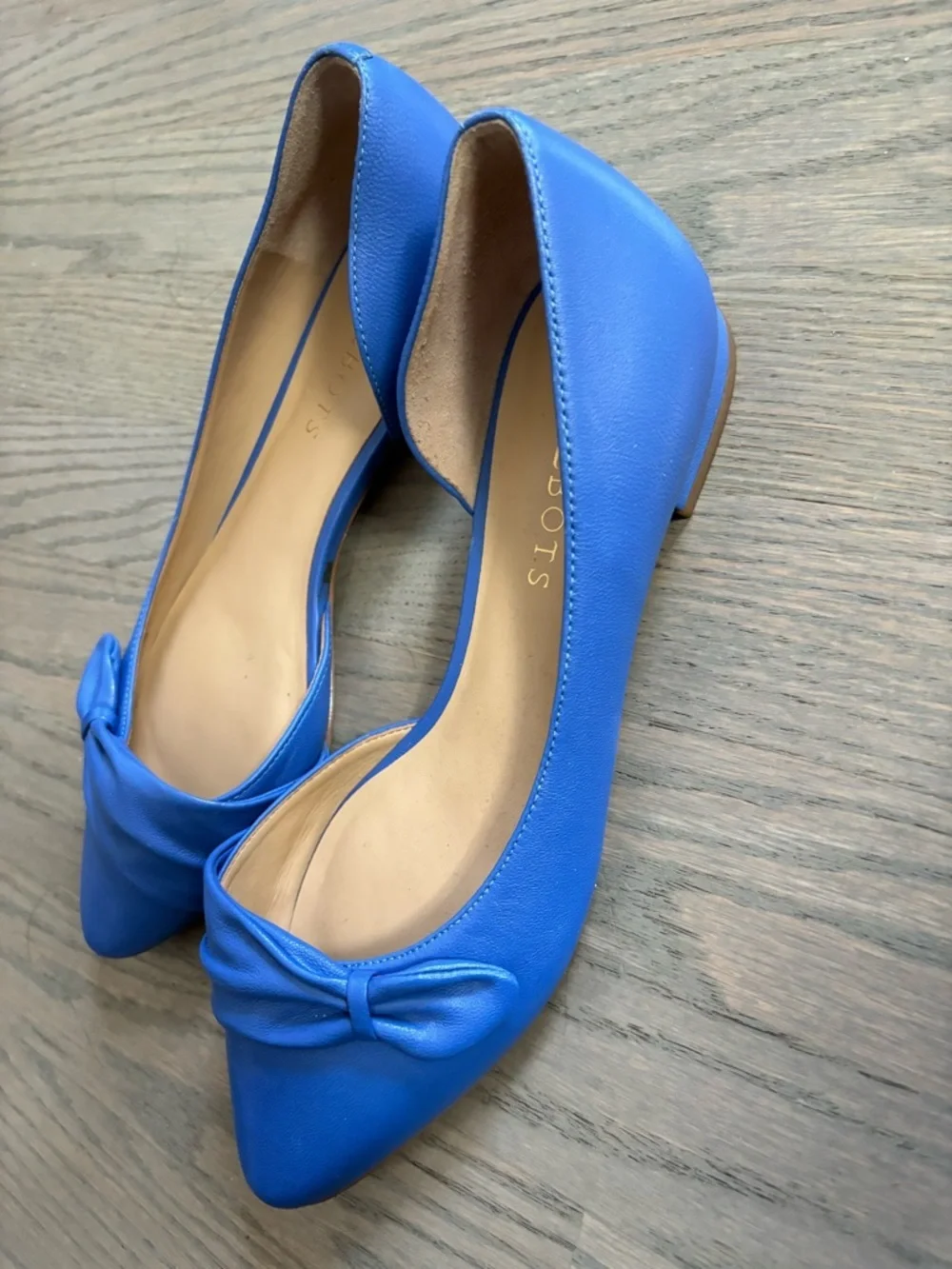 Talbots EDISON PLEATED DORSAY FLATS - NAPPA LEATHER Blue women’s size 7.5
